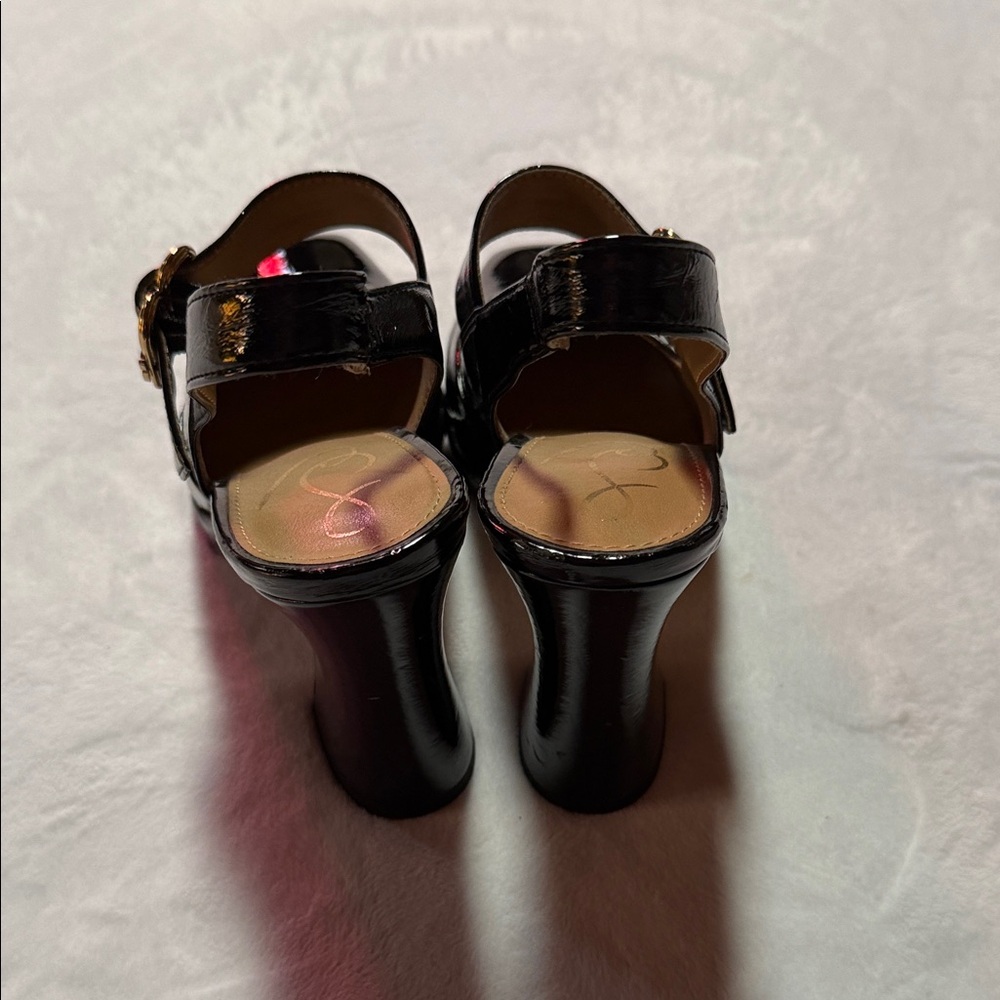 Sam Edelman Black Patent Slingback Heels - Picture 6 of 7